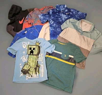 Venta al por mayor Lote Niños 8 Camisas, Tallas 10-12, Mezcladas Nuevas y Usadas, Nike, Puma Foto 1 de 4