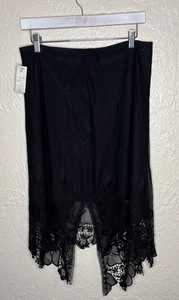 Cache A-Linien Rock Damen schwarz bestickt transparent Overlay klassisch NEU - Bild 1 von 14