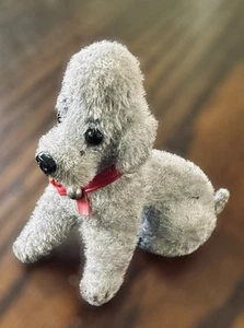 Vtg Wagner Kunstlerschutz Flocked Poodle Dog Gray Mini Figure Germany 2” - Picture 1 of 9
