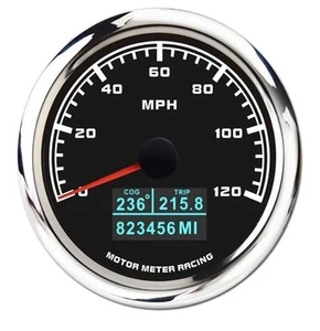 W Pro Series 85mm 3-3/8" GPS Speedometer Digital Odometer 120 MPH Black Dial ... - Picture 1 of 9