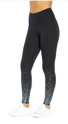 Marika 27" Black Ombré Foil Women's Shimmer High Rise Legging - Image 1 of 4