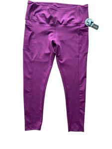 Daisy Fuentes Fit Leggings Pants Activewear Workout Exercise Plum Size 3X - Picture 1 of 5