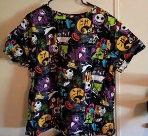 Disney The Nightmare Before Christmas Halloween RIP Jack Scrub Top Size 3X - Picture 1 of 4