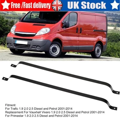 2x Fuel Tank Support Straps For Trafic Vauxhall Vivaro 1.9 2.0 2.5 2001-2014 UK - Image 1 of 4