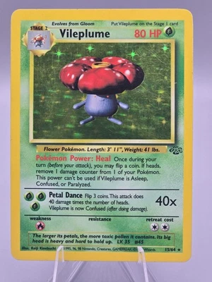 1999 Pokémon Jungle Vileplume 15/64 LP Unlimited Holo Rare - Image 1 of 2