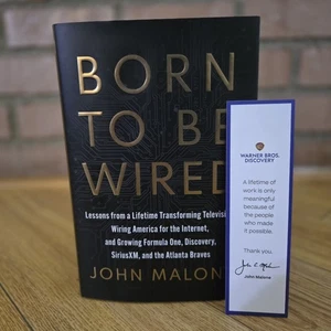 John Malone : Born to Be Wired + WB Promo Bookmark (HC 2025 Simon & Schuster) - Picture 1 of 12