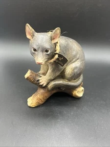 Gibson Native Animal Friends Possum Resin Figurine Sitting on Branch Collectible - Picture 1 of 11