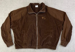 Nike Air Corduroy Jacket Women’s Small Brown Full Zip Pockets Oversized - Picture 1 of 8