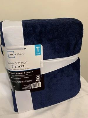 Manta de felpa muy suave 66x 90 azul marino, regalo de Navidad, intercambio de regalos Foto 1 de 4