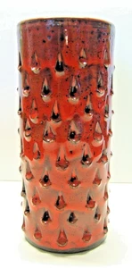 STUDIOKERAMIK FRATELLI FANCIULLACCI ERDBEER VASE ROT ITALY MIDCENTURY - Bild 1 von 5