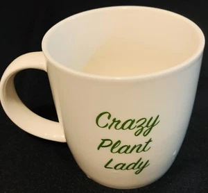 Crazy Plant Lady COFFEE Cup MUG CERAMIC PORCELAIN WHITE - Picture 1 of 4