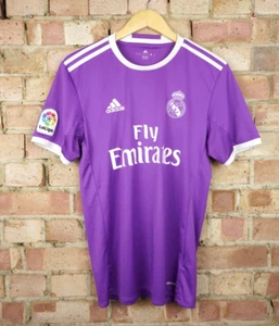 Original Real Madrid 2016-2017 Purple Away Football Shirt Size Mens Small ADIDAS - Picture 1 of 12