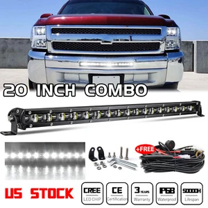 Fit 07-13 Chevy Silverado 1500/2500/3500 Hidden Bumper 20'' Slim LED Light Bar - Picture 1 of 10