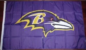 Baltimore Ravens 3x5 Foot Banner Flag With Gromets NFL Purple New