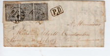 ANTICHI STATI PARMA 1852 STRISCIA ORIZZONTALE DI 3 10 cent. bianco - CERTIFICATO