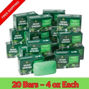 irish spring bar soap original 20 pack 4 oz deodorant bath bars made in usa - Picture 1 of 5
