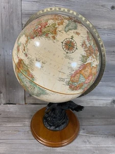 Replogle 12" Dia World Classic Series Globe Hard Wood Base W/ Eagle Statue - Picture 1 of 8