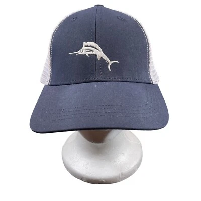 Tommy Bahama Marlin Logo Mesh Trucker Hat - Navy & White - One Size Fits All - Image 1 of 4