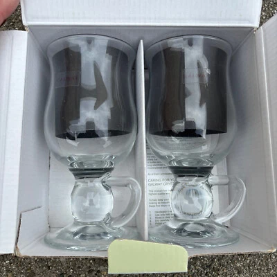 Galway Irish Crystal Coffee Mugs New In Box Made In Czech Rep Engraved Ireland - Image 1 of 4