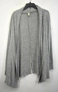Cato Womens Gray Heathered Open Front Long Sleeve Back Slit Stretch Cardigan S - Picture 1 of 6