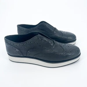 Rag & Bone Size 36 (US 6) Meli Brogue Wingtip Oxford Platform Loafers Black - Picture 1 of 8