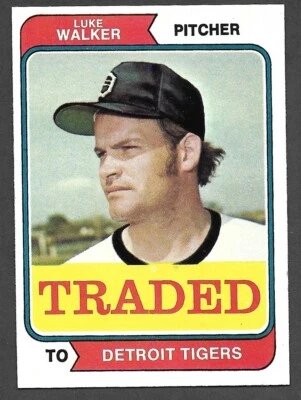 1974 TOPPS TRADED #612 T  Luke Walker  DETROIT TIGERS  EX-MINT+   B - Image 1 of 2