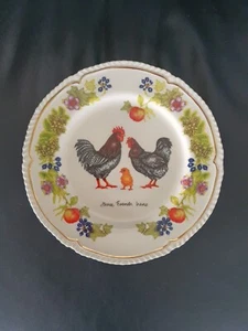 Anthropologie Lou Rota 12 Days of Christmas Dessert Plate 3 FRENCH HENS NEW - Picture 1 of 5