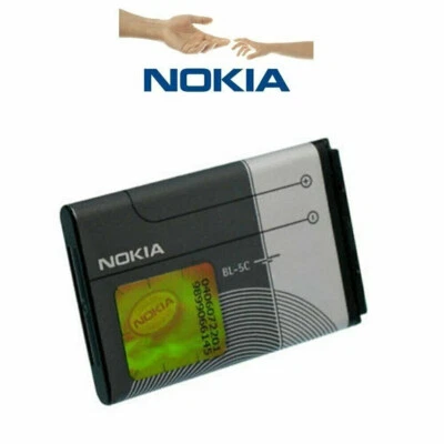 BATERÍA ORIGINAL BL-5C 1020mAh PARA NOKIA 106 1100 1600 2300 6230 6630 STOCK REINO UNIDO Foto 1 de 3