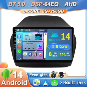 8GB+256GB For 2010-2015 Hyundai Tucson Ix35 Car Stereo CarPlay Android 14 GPS AM - Picture 1 of 17