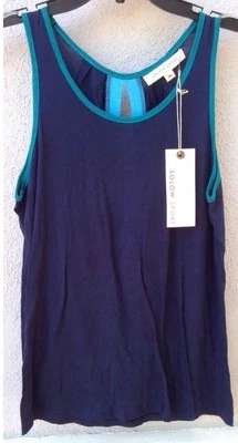 $62 NWT So Low Sport Navy Scoop Neck Tank Top With Cool Back  - Image 1 of 3