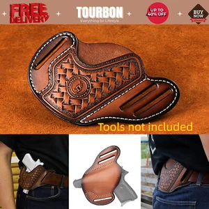 Tourbon Leather Handgun Holster Case Pistol Fit Ruger Revolver Belt OWB Pouch - Picture 1 of 24