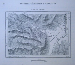 Mapa Perron 1884 NABLUS, PALESTINA, #149 - Imagen 1 de 1