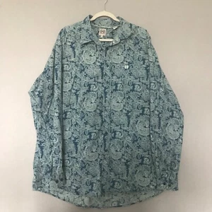 Cinch Mens Green Paisley Button Down Western Cowboy Long Sleeve Shirt Size 2XL - Picture 1 of 8