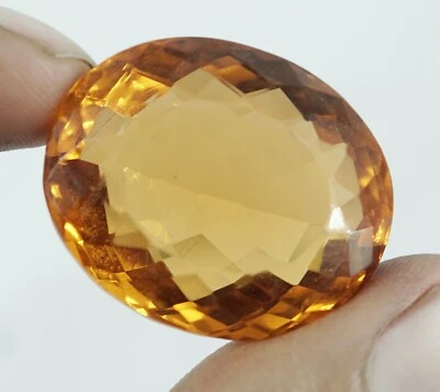 Natural EGL Certified 70.95 Ct Oval Cut Yellow Citrine Brazilian Loose Gemstone  - Image 1 of 4