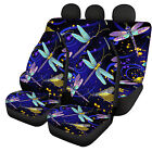Universal Front rear Car Seat Covers 4 Pack Full Set dragonfly Print For Women
