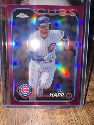 Ian Happ Topps 2024 Chrome #184 Hot Pink Refractor (Cubs)  - Image 1 of 3