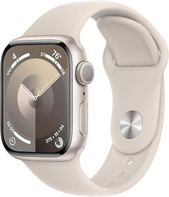 Apple Watch Series 9 GPS 41mm Smartwatch Aluminum Case with Starlight Sport Band - Image 1 of 4