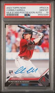 2023 Topps Now Corbin Carroll MLB Stars Postseason Rookie RC Auto /99 PSA 10 GEM - Picture 1 of 2