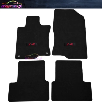 Alfombrillas Fit 09-14 Acura TSX negras alfombra nailon delanteras traseras 4 piezas con rojo 2,4 L Foto 1 de 2