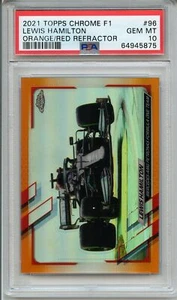 Topps 2021 cromo F1 naranja refactor #96 Lewis Hamilton PSA 10 gemas como nuevo - Imagen 1 de 2