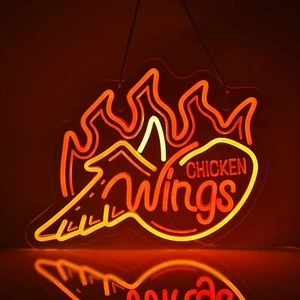 Letrero de luz LED alitas de pollo ecológico en stock - Imagen 1 de 2