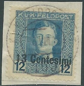 1918 OCCUPAZIONE AUSTRIACA USATO SOPRASTAMPATO 13 CENT SU 12 H - RB40-10 - Picture 1 of 1