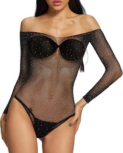 Sexy Lingerie for Women Naughty Fishnet Lingerie Set Bodysuit Outfits Teddy - Picture 1 of 2