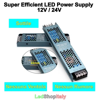 Alimentatori Trasformatori 12V/24V Silenziosi NO VENTOLE 60W 100W 200W 300W 400W - Immagine 1 di 4