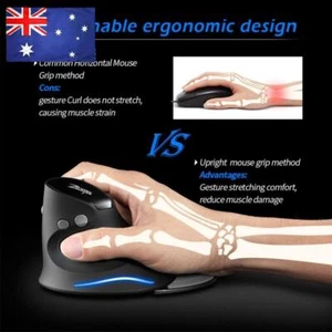 ZELOTES 2400DPI Gaming Mouse Ergonomic Upright Wireless LED Desktop Game Mouse - Afbeelding 1 van 7