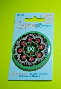 CRAFTING with BUTTONS 1 3/4" WOOD - TURKEY THEME 1 CARD=1 BUTTON Lot C1 - Picture 1 of 1