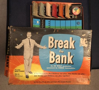 1955 Break The Bank trivia quiz board game Bert Parks Bettye-B -wooden pawns EUC - Image 1 of 3