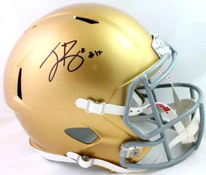 Ian Book Autographed Notre Dame Gold Speed Full Size Helmet-Beckett W *Black - Picture 1 of 5