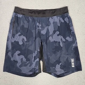 Lululemon pantaloncino uomo XL blu mimetico soldato T.H.E. Linerless Athletic C50416 - Foto 1 di 8