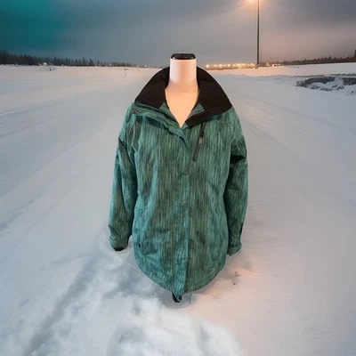 LL Bean Mujer Mediano Reg. Chaqueta Parka Estampado Verde Con Capucha Exterior Usada en Excelente Condición Foto 1 de 4